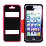 Wholesale Apple iPhone 5/5S Slim Armor Flip Cover (Hot Pink)